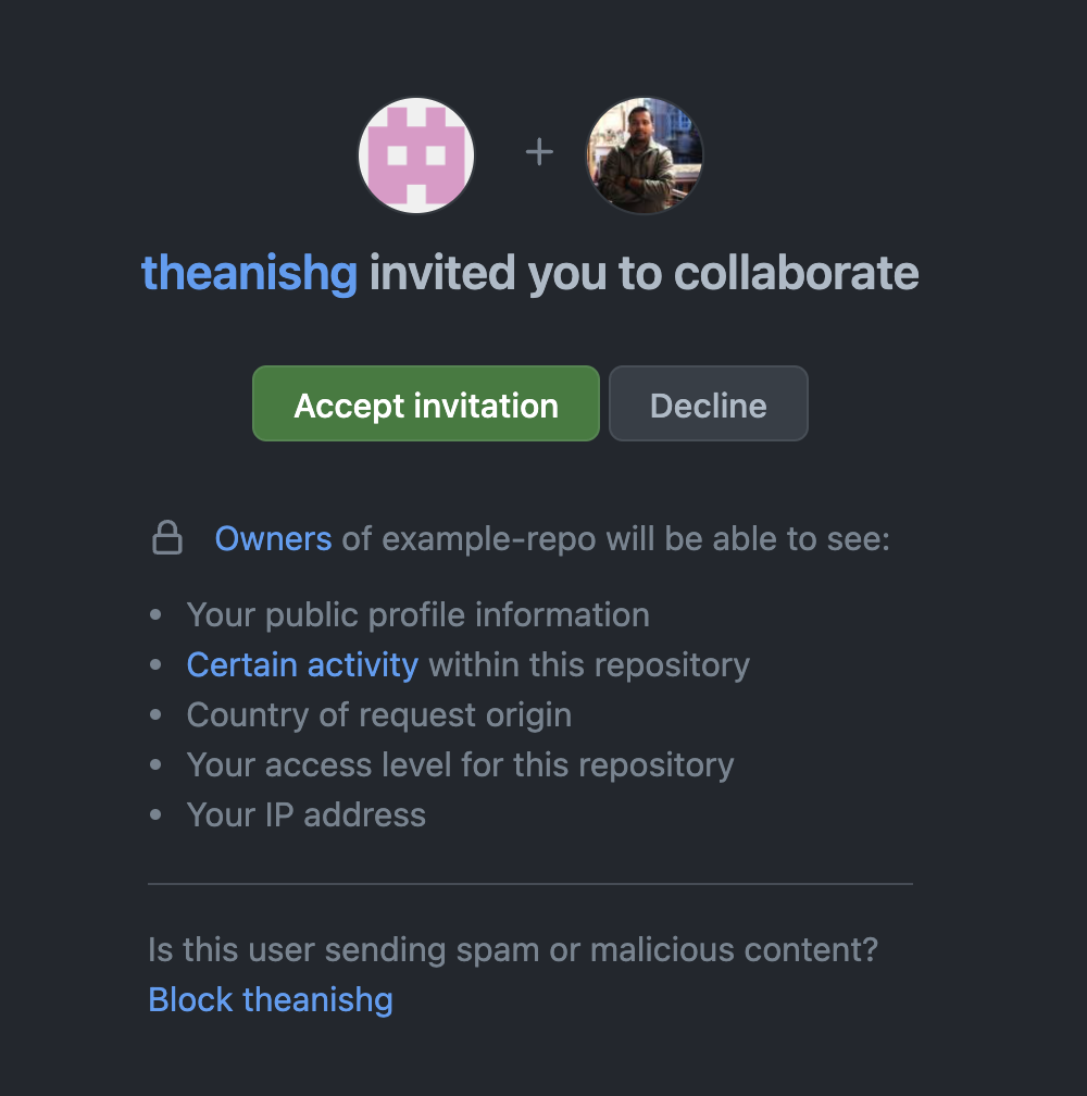 GitHub User Invitation