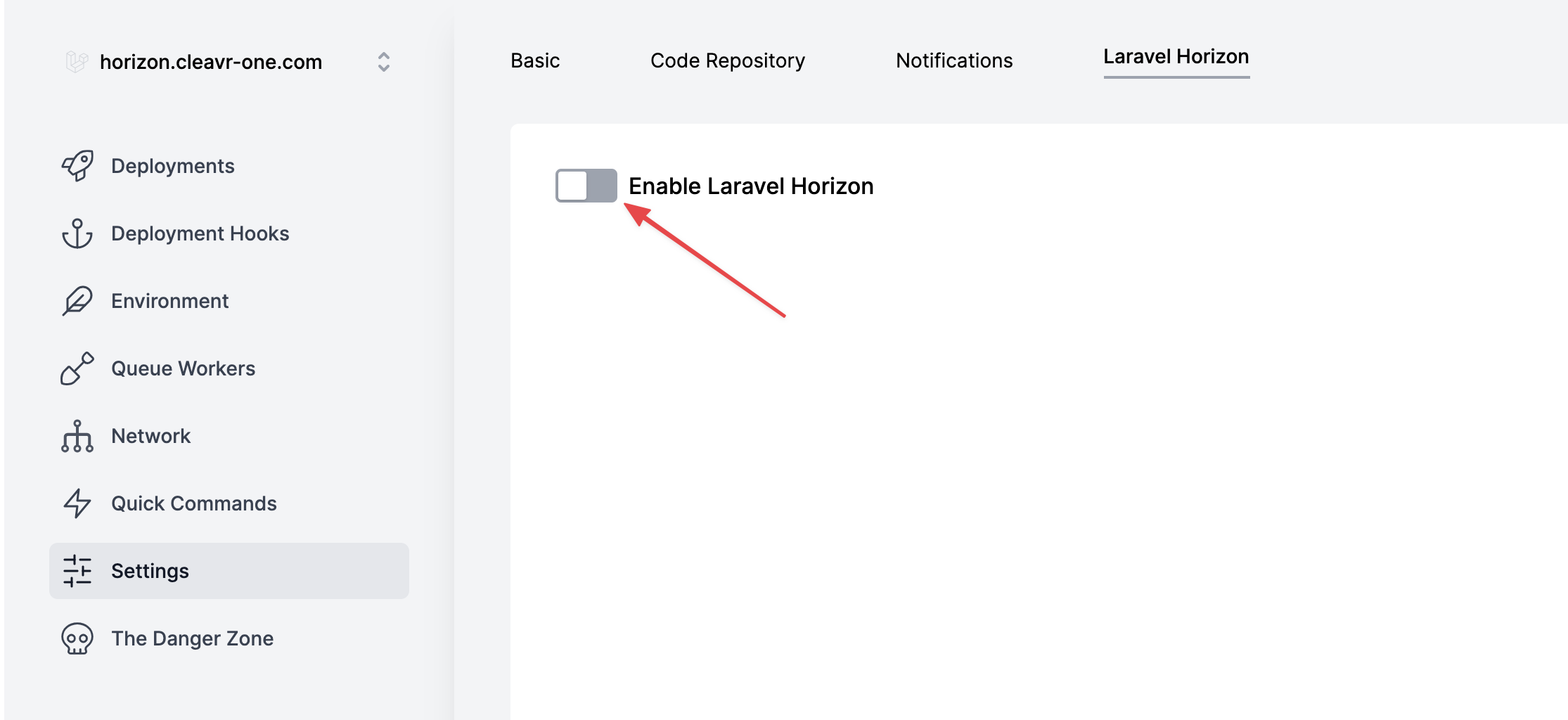 Enable Laravel Horizon - Cleavr